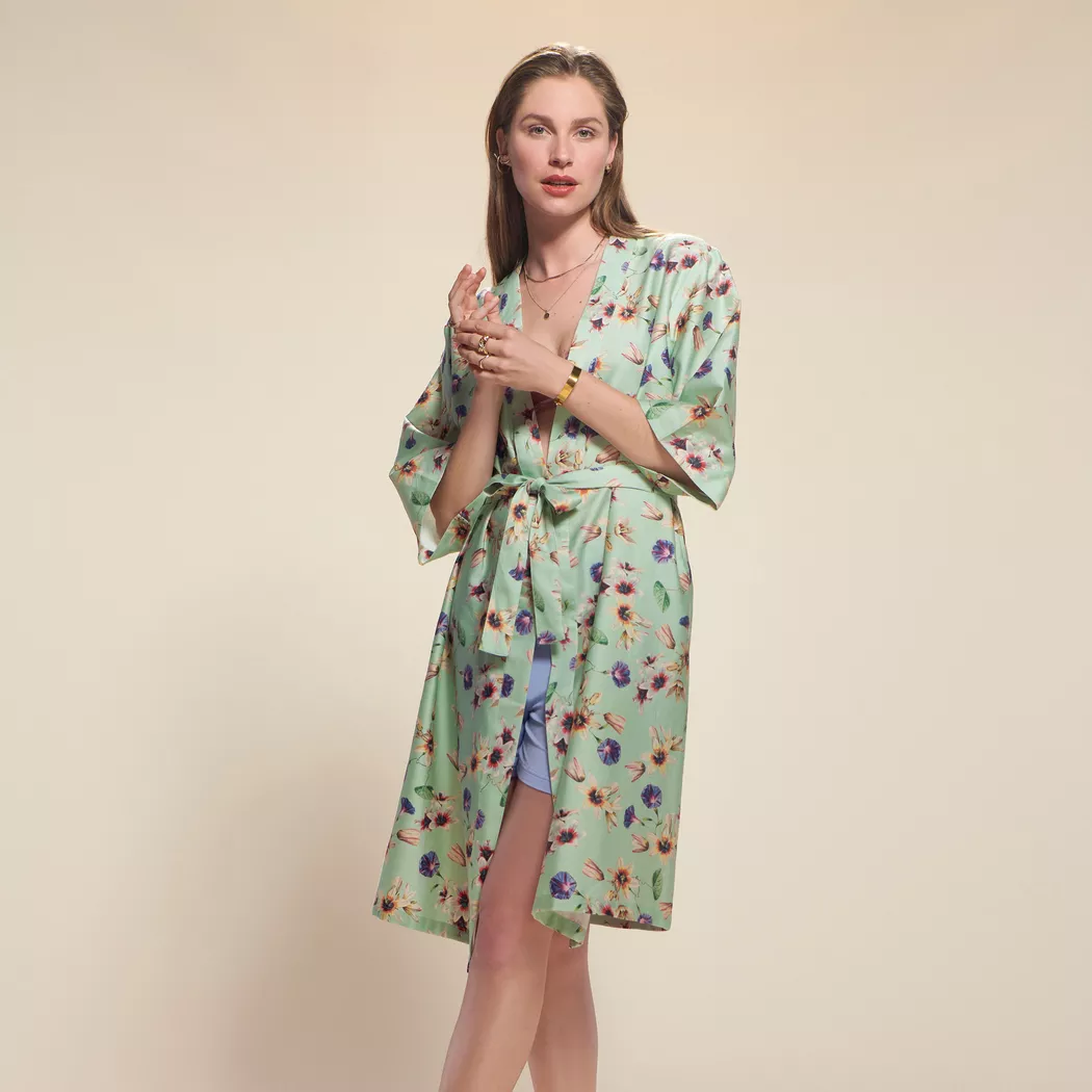 ESSENZA - Kimono, für Damen, Pastellgrün, Größe XS