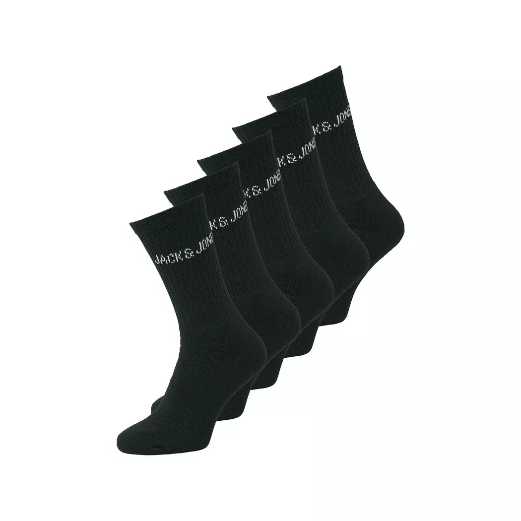 Jack & Jones Junior - Strümpfe,  5er-Pack Sportsocken, 33-37, Black