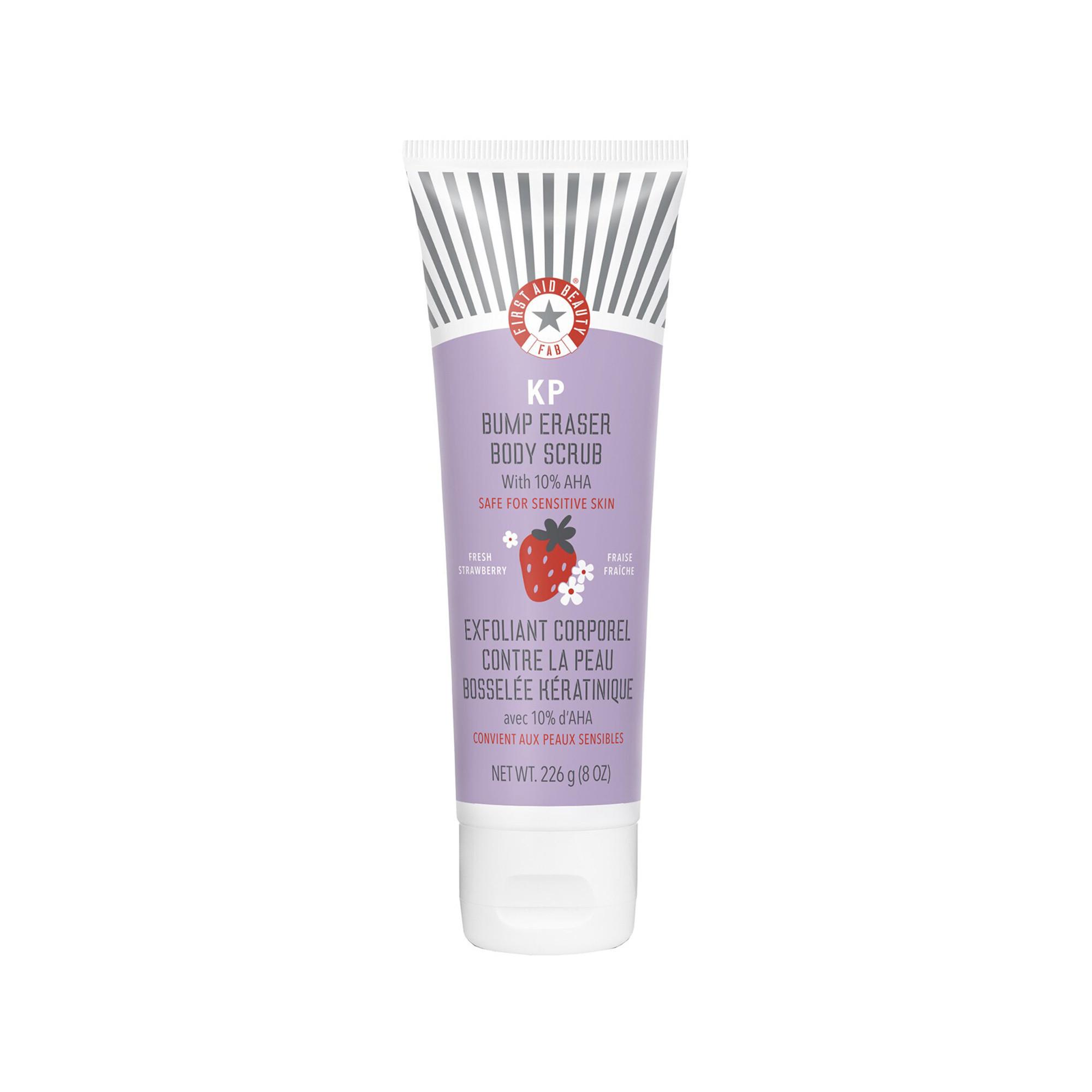 FIRST AID BEAUTY  KP Body Scrub Strawberry - Scrub corpo morbidezza istantanea AHA alla fragola 