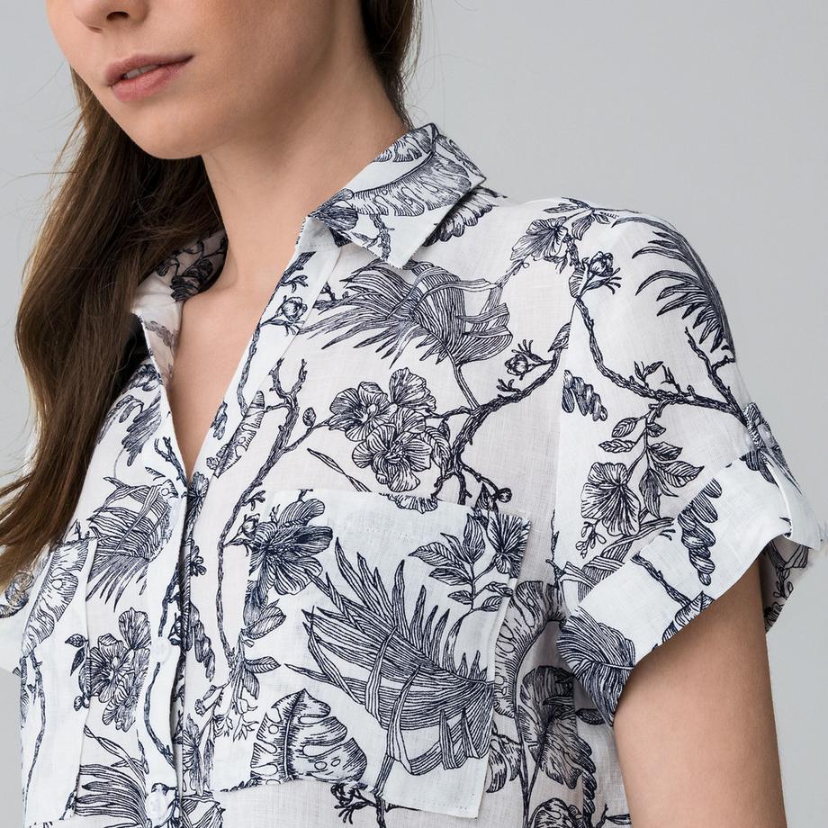 Manor Woman Camicetta di lino Stampa All-Over  