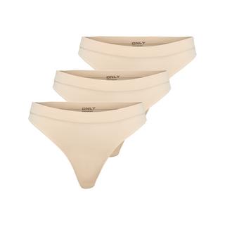Only Lingerie Vicky Rib Sless Thong 3er-Pack  