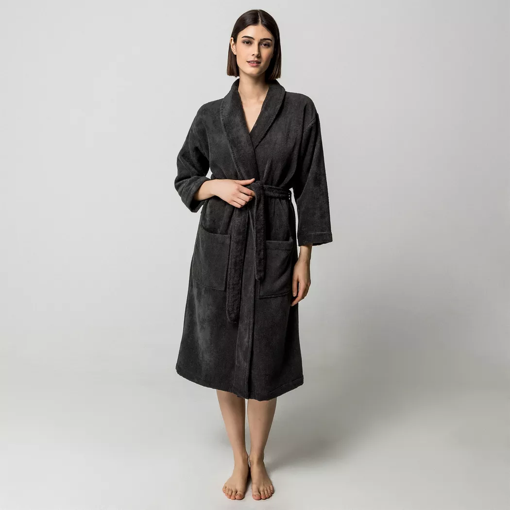 Manor - Bademantel, unisex, für Damen, Dunkelgrau, Größe S/M