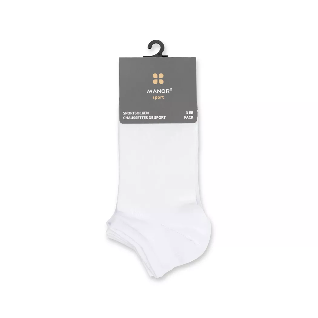 Manor Sport - Sportsocken, 3er-Pack, für Damen, Weiss, Größe 39-42