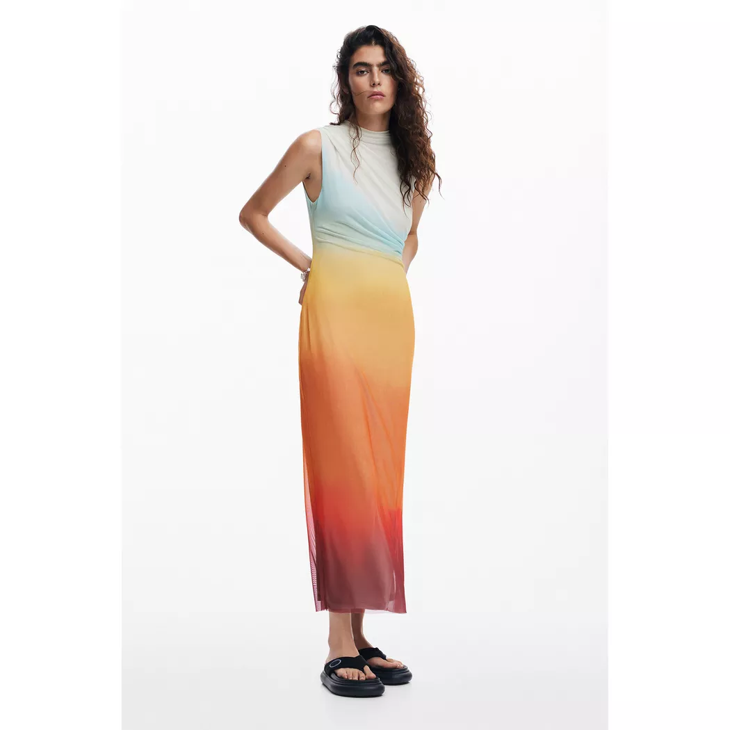 Desigual Robe en tulle dégradé ORANGE XL female