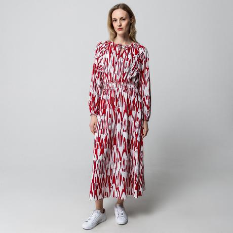 Manor Woman Abito Midi Scollo a V Maniche Lunghe  