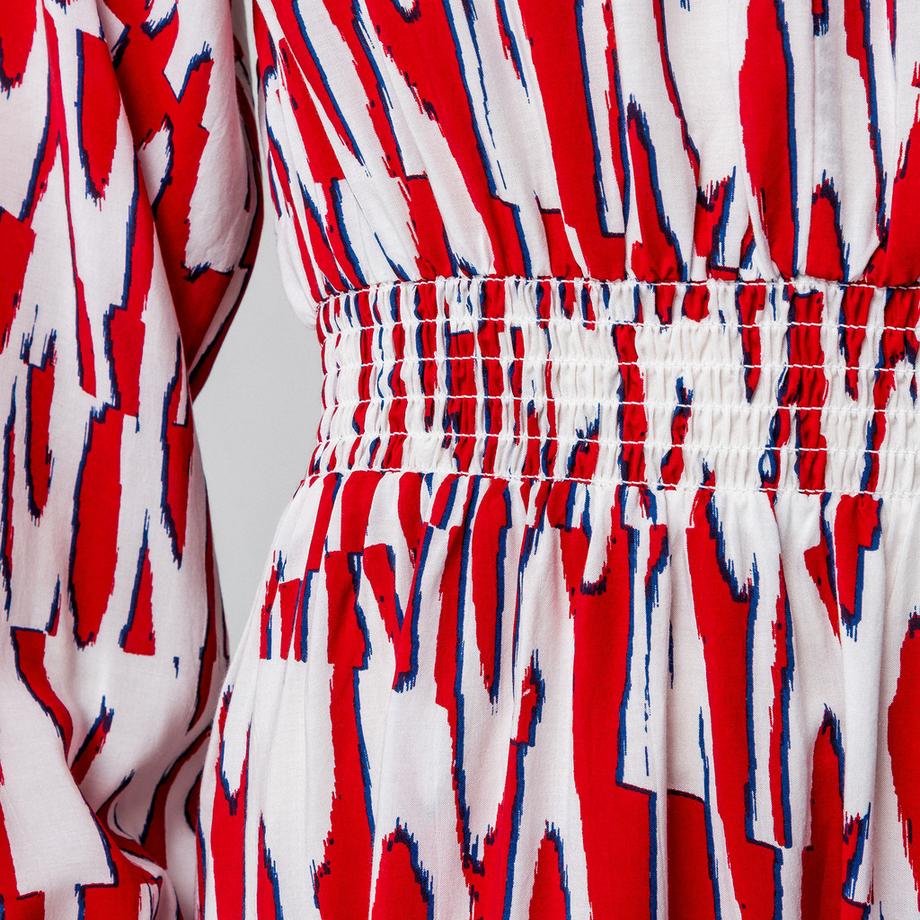 Manor Woman Robe Midi Col V Manches Longues  