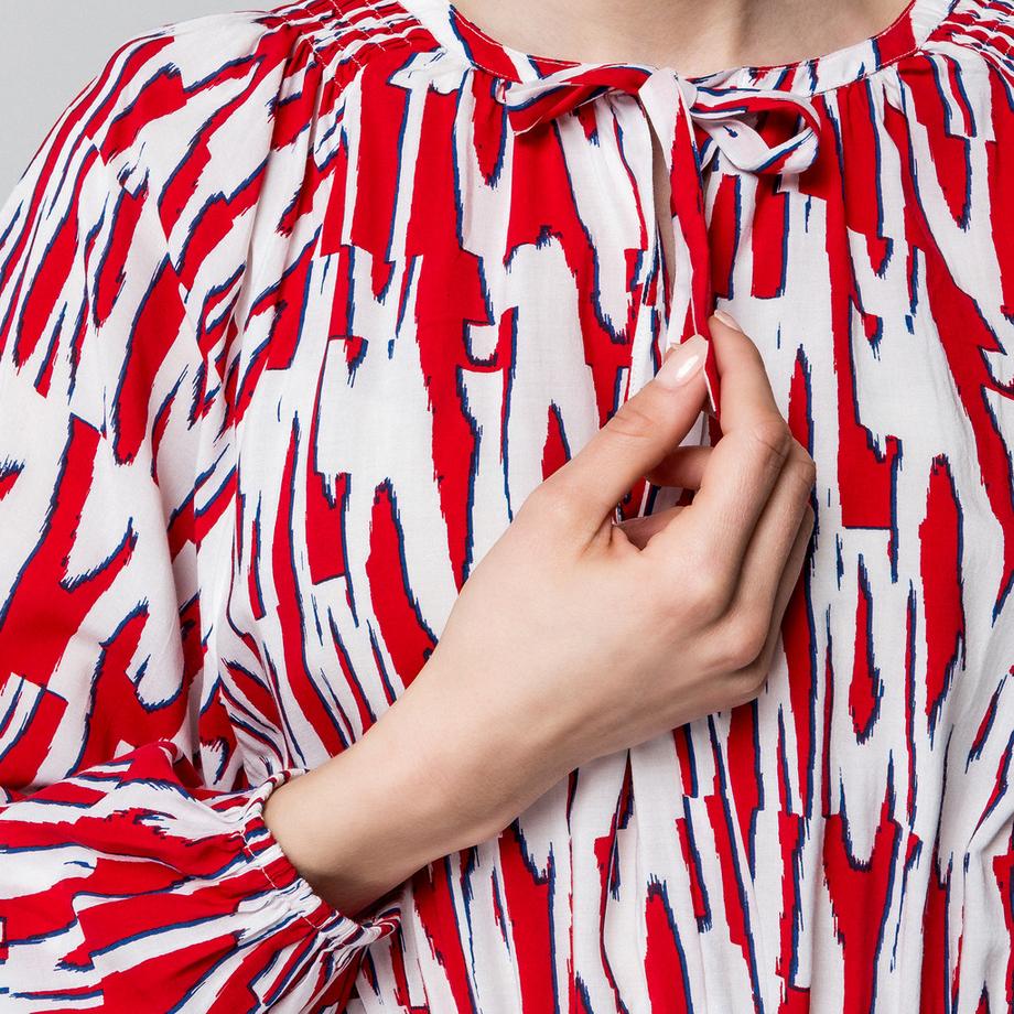 Manor Woman Robe Midi Col V Manches Longues  