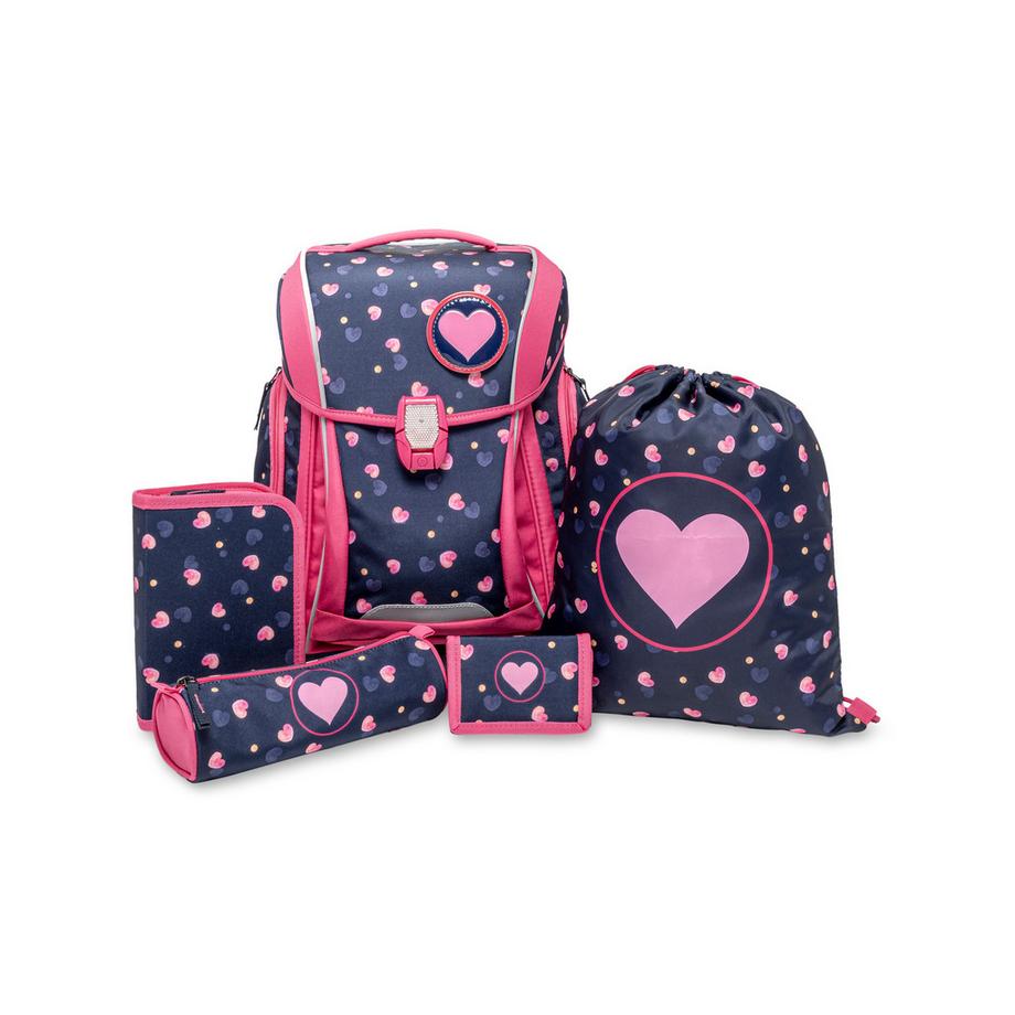 Manor Papeterie Schultornister-Set, 5-teilig Herz 