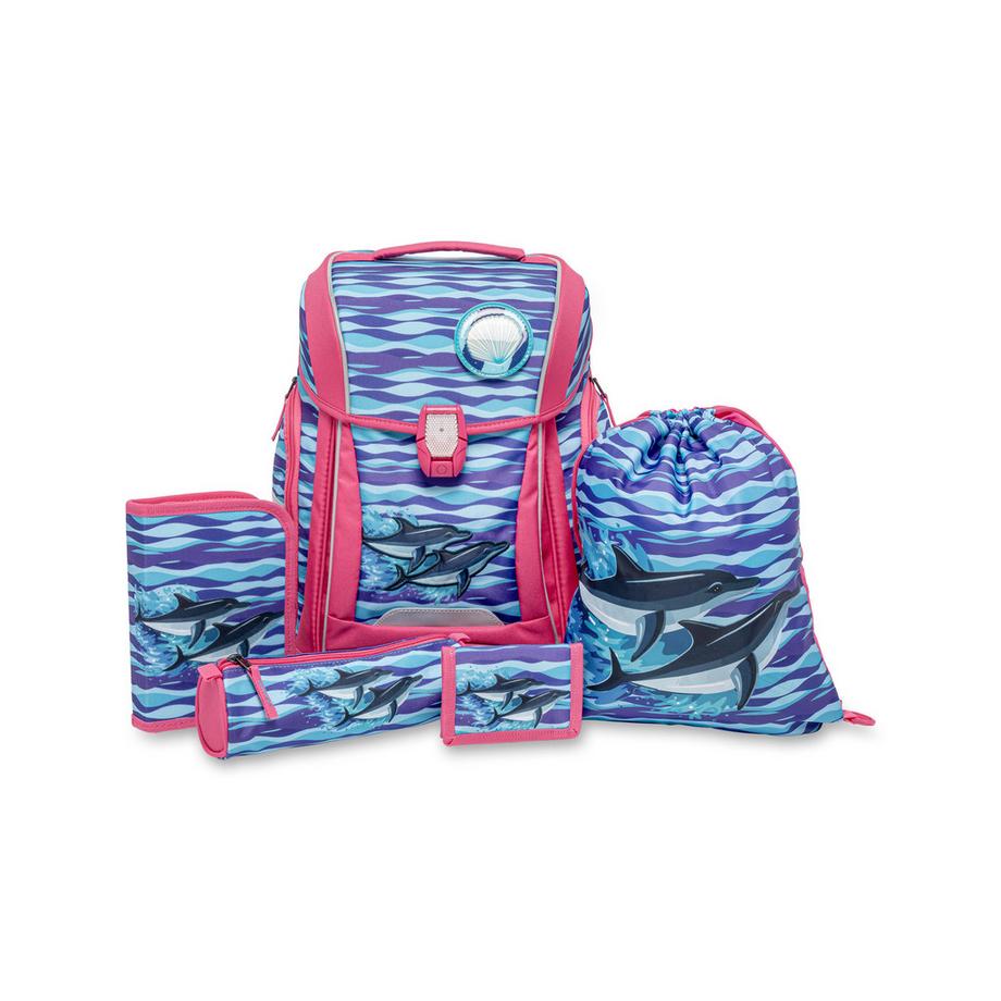 Manor Papeterie Cartable scolaire, 5 pièces Dauphin 