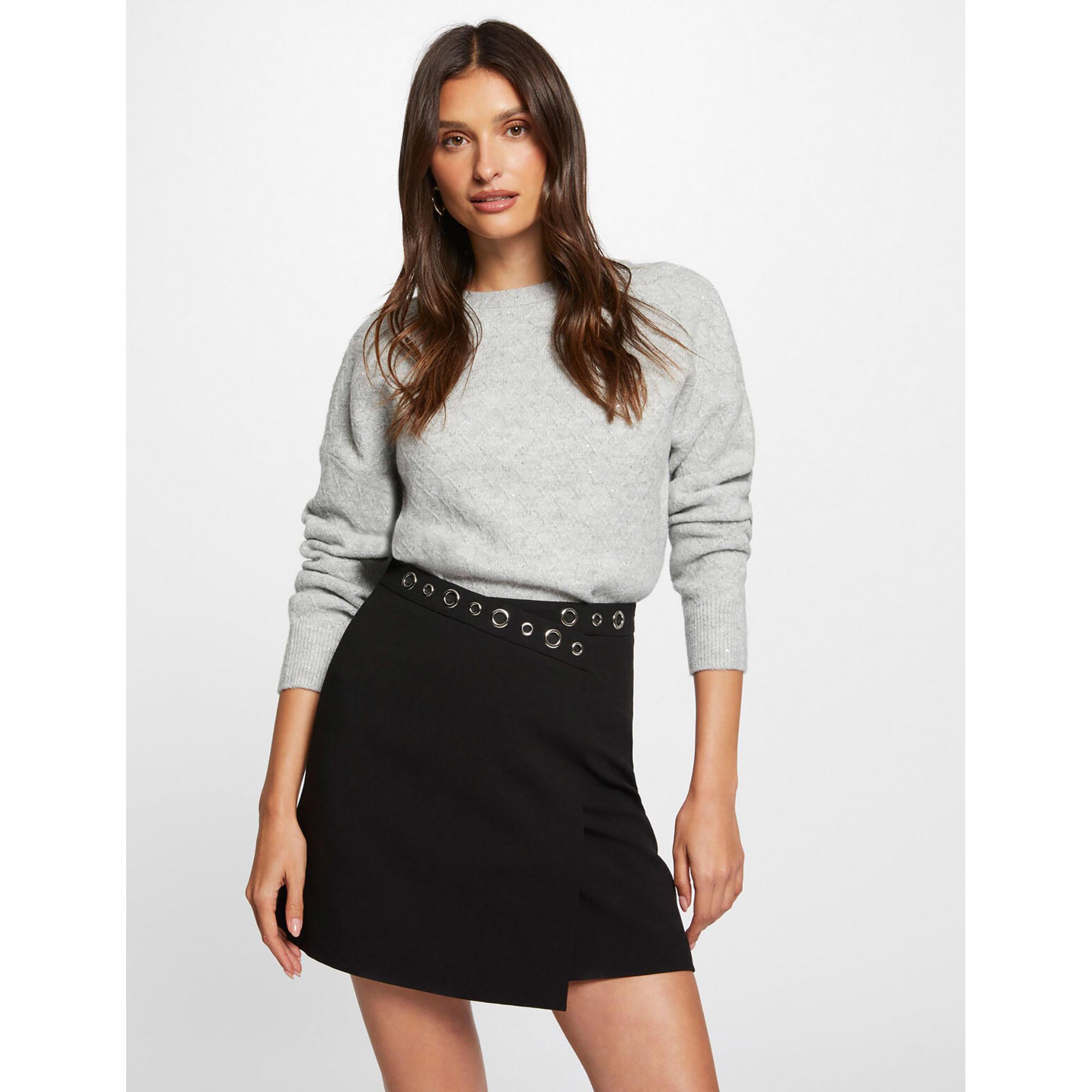 MORGAN Mini Jupe Portefeuille avec Œillets  