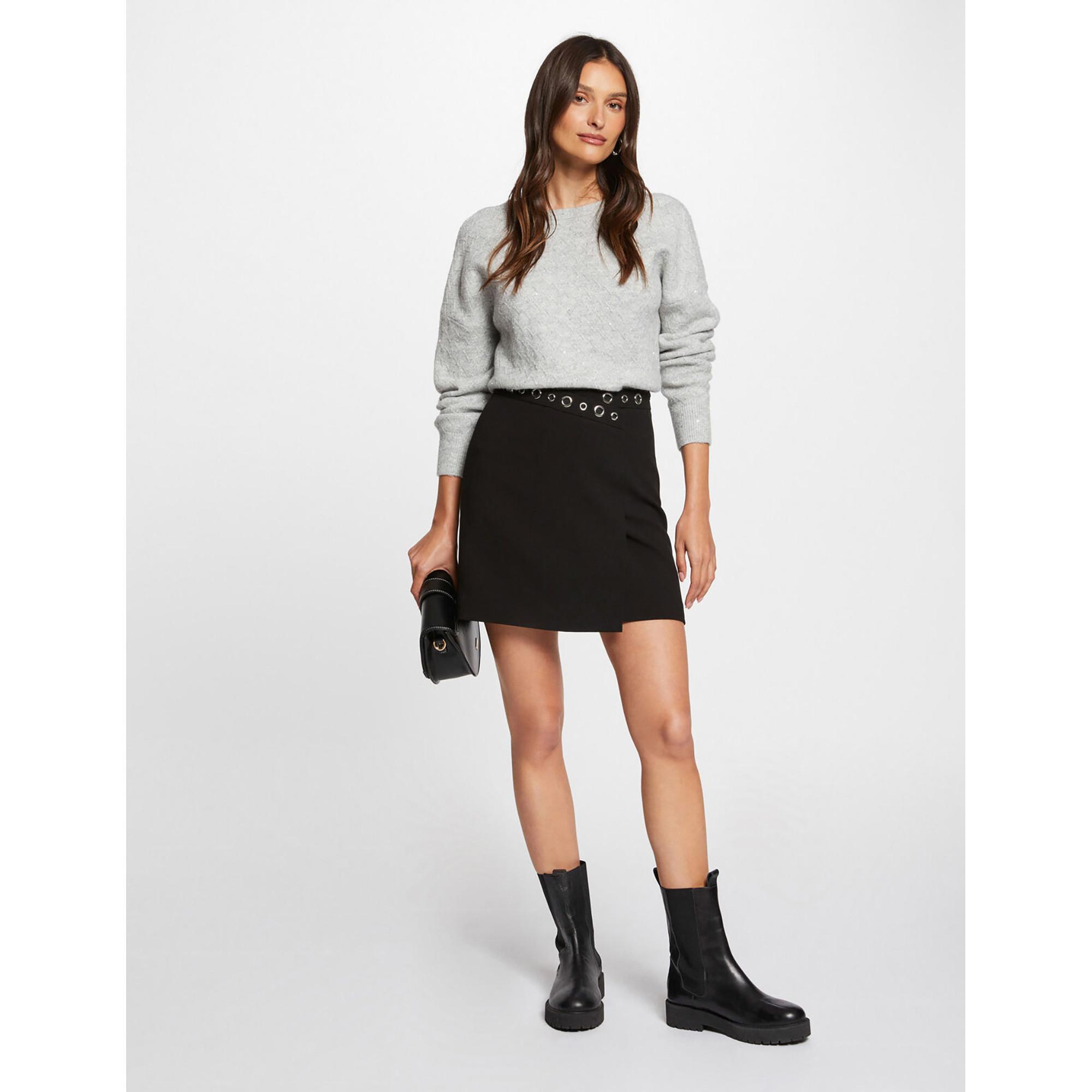 MORGAN Mini Jupe Portefeuille avec Œillets  