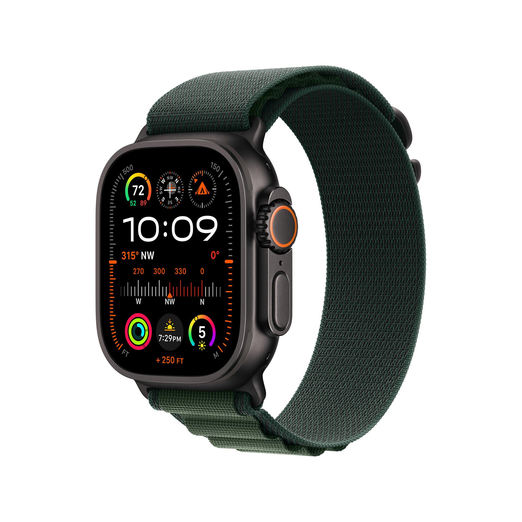 Apple AW Ultra 2 GPS + Cell 49mm   with Dark Green Alpine Loop - Medium Smartwatch 