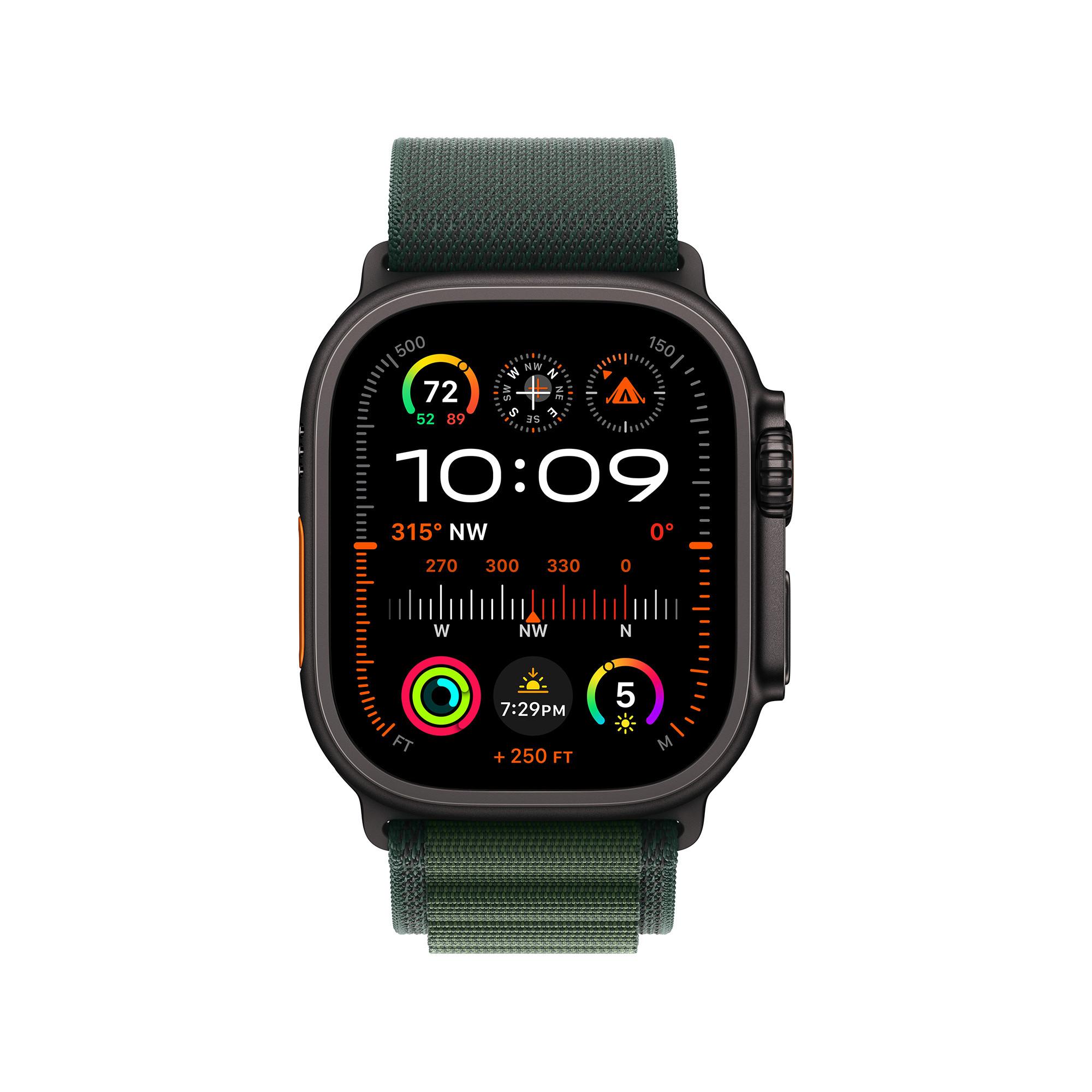 Apple AW Ultra 2 GPS + Cell 49mm   with Dark Green Alpine Loop - Medium Smartwatch 