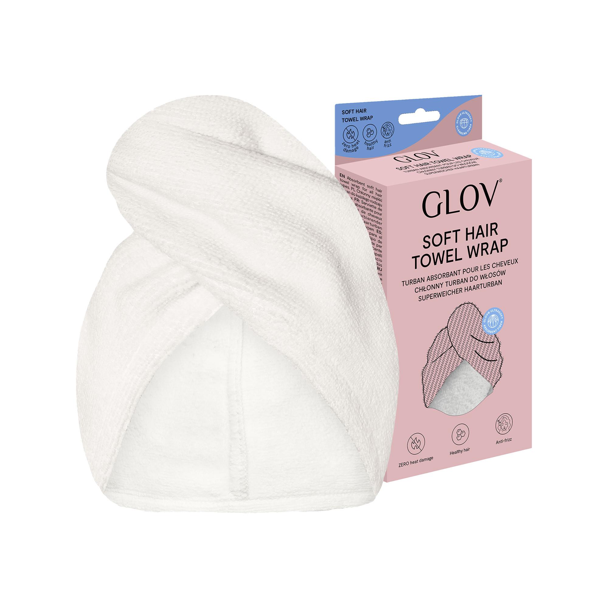 GLOV Glv Soft Hair Towel Wrap Ivory Turbante Per Capelli Soffice Assorbente Per Tutti I Tipi Di Capelli 