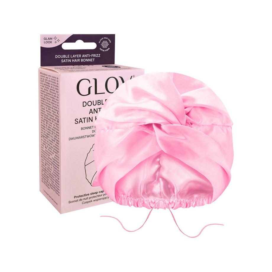 GLOV Glov Satin Hair Bonnet pink Satin-Haube gegen Haar-Frizz doppellagig 