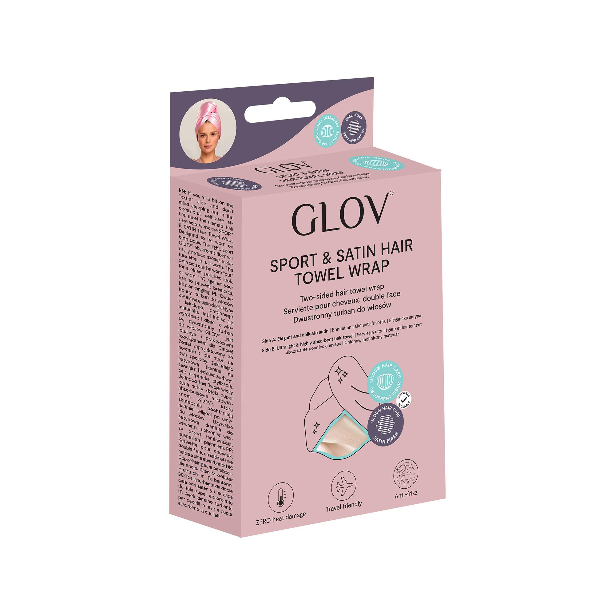 GLOV Glv Sport&Sati Hair Towel Wrap Double Face Serviette pour cheveux Sport & Satin 