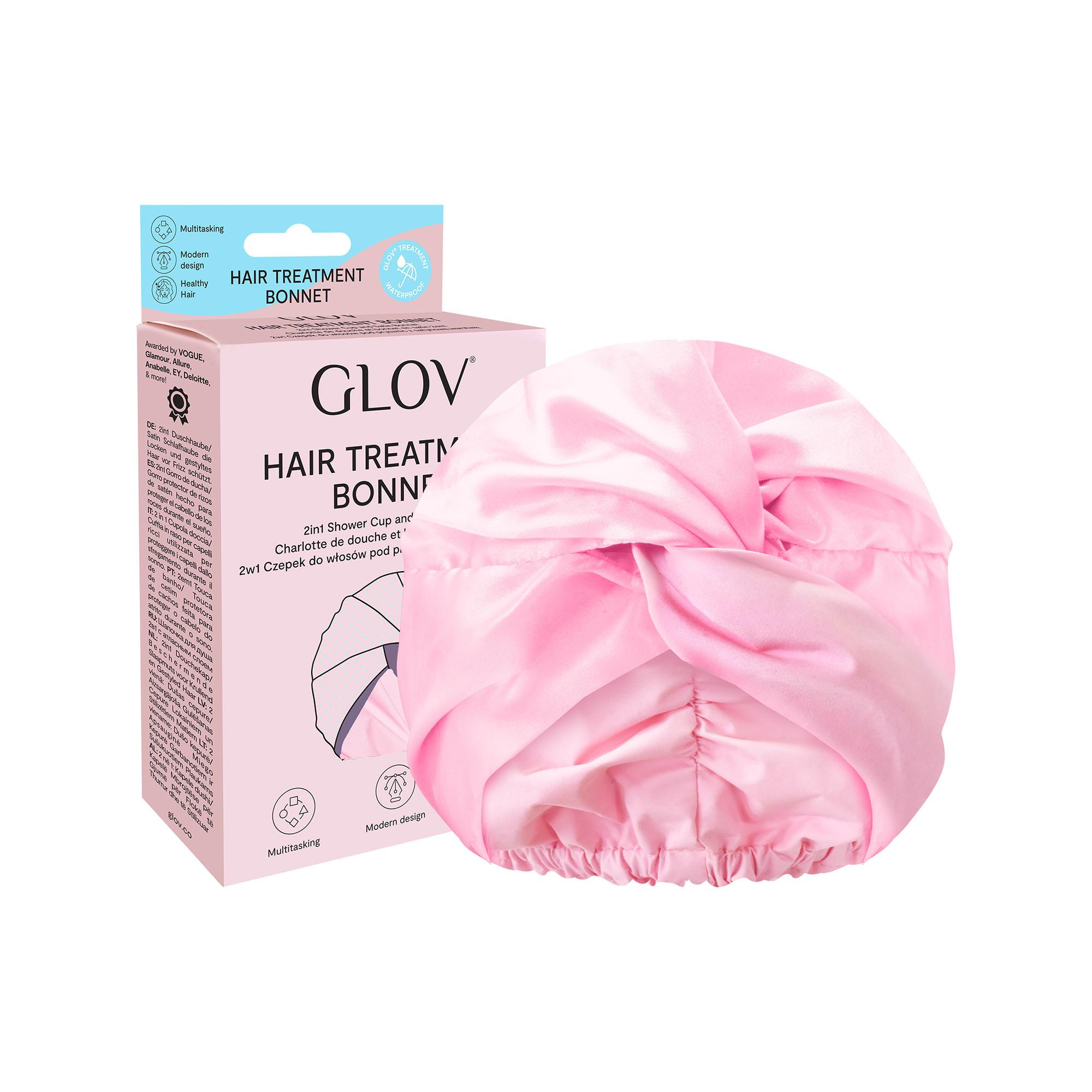 GLOV Glv Hair Treatment Bonnet pink Duschhaube und Satin-Bonnet 2 In 1 