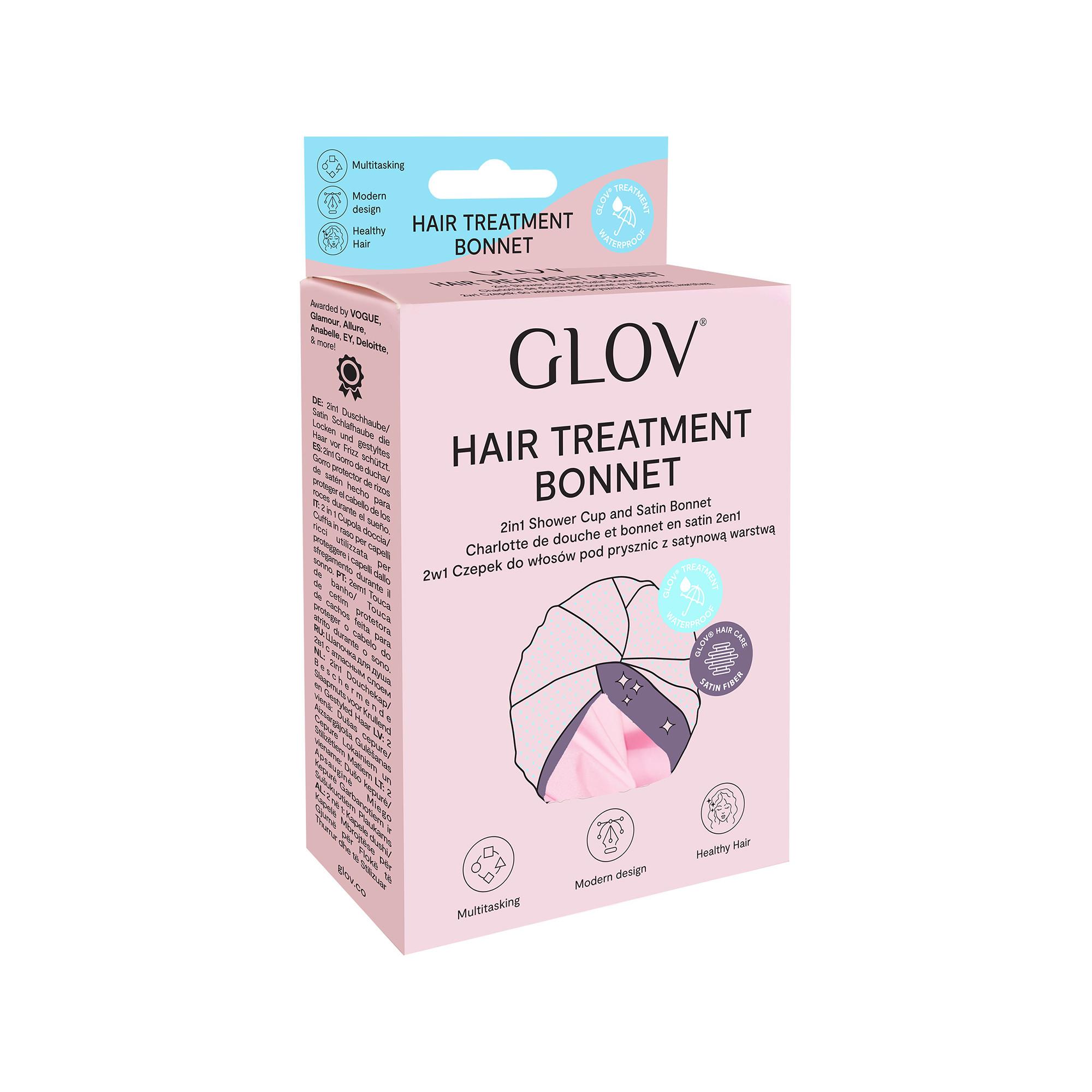 GLOV Glv Hair Treatment Bonnet pink Duschhaube und Satin-Bonnet 2 In 1 