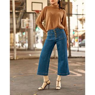 La Petite Etoile Wide Leg High Rise 7/8 Länge Jeans  