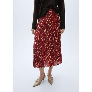 MANGO GUILLEM Bedruckter Plissierter Midirock  