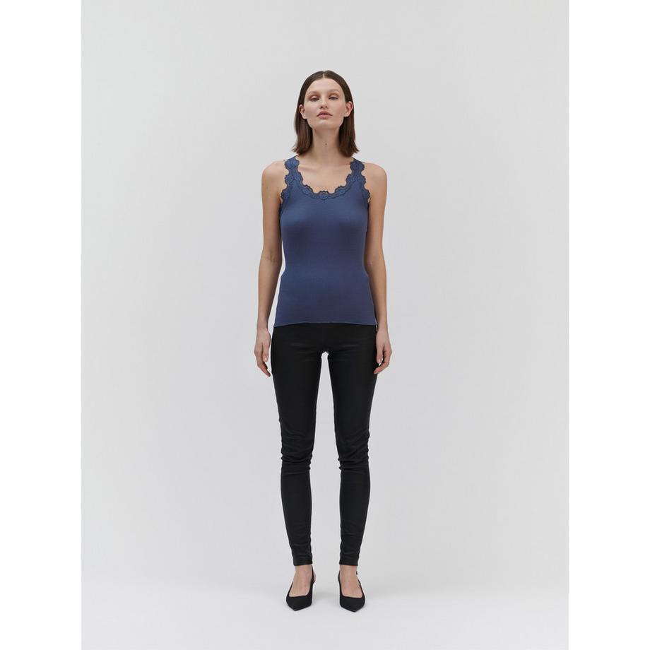 ROSEMUNDE Top a coste con pizzo  