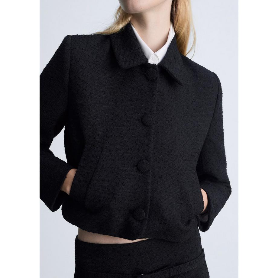 MANGO Salome Tweed Cropped Jacke  