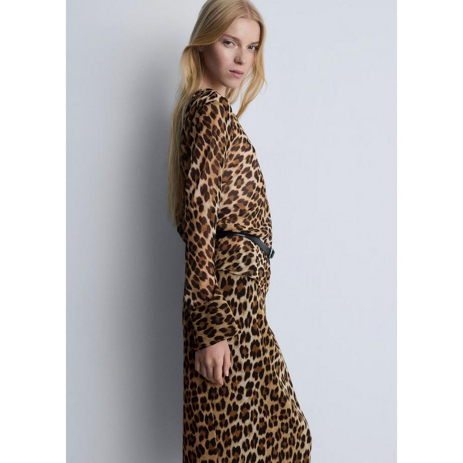 MANGO Stark Gonna Midi Stampa Leopardata  