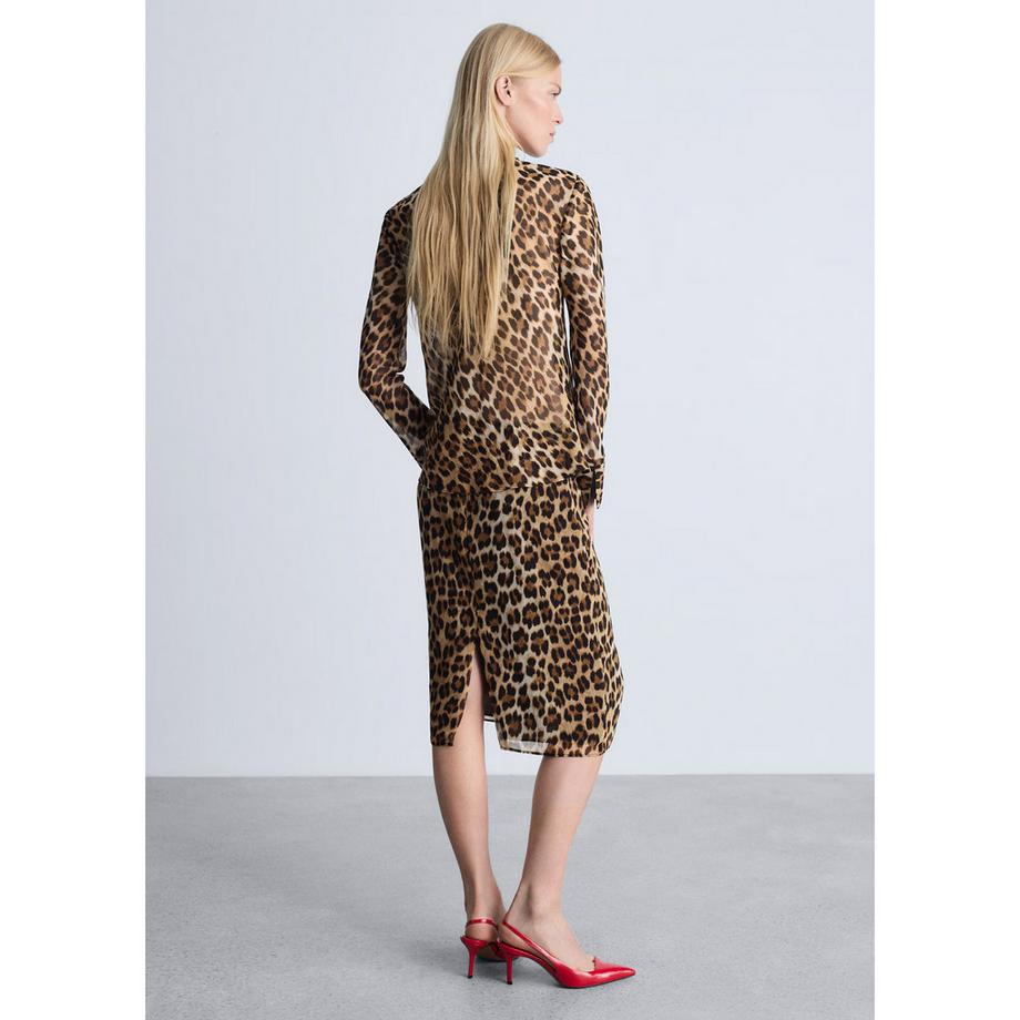 MANGO Stark Gonna Midi Stampa Leopardata  