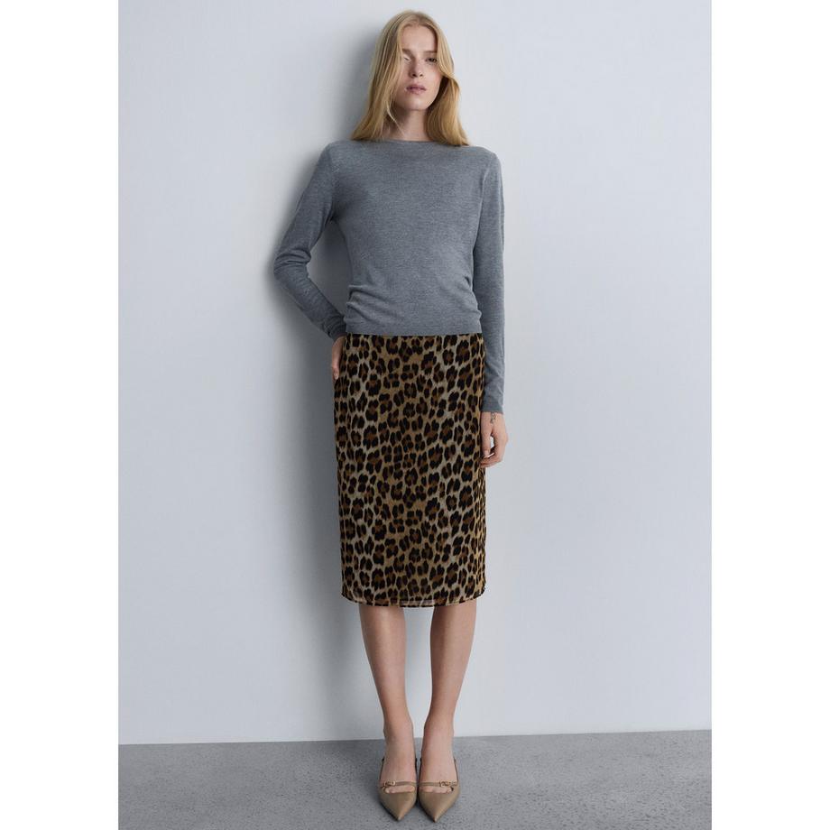 MANGO Stark Gonna Midi Stampa Leopardata  