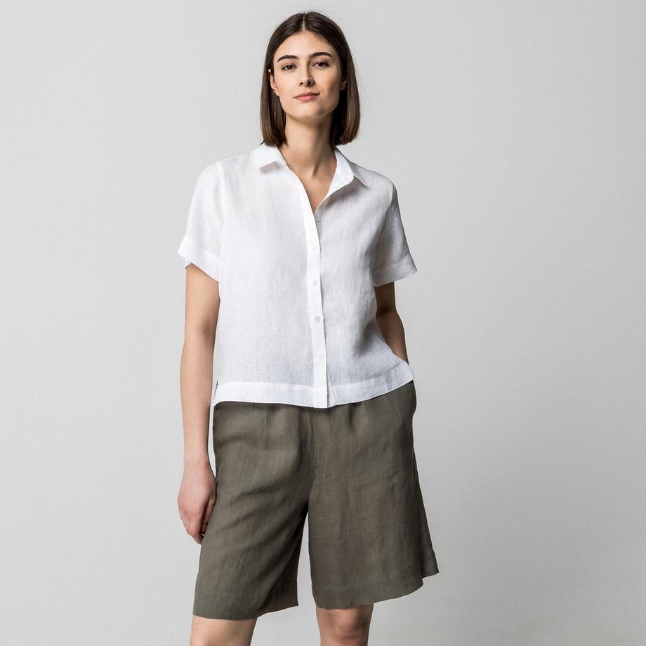 Manor Woman Camicetta Lino Maniche Corte  
