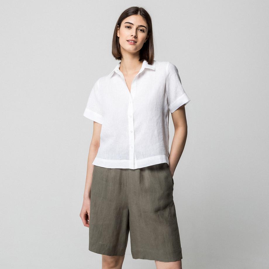 Manor Woman Camicetta Lino Maniche Corte  