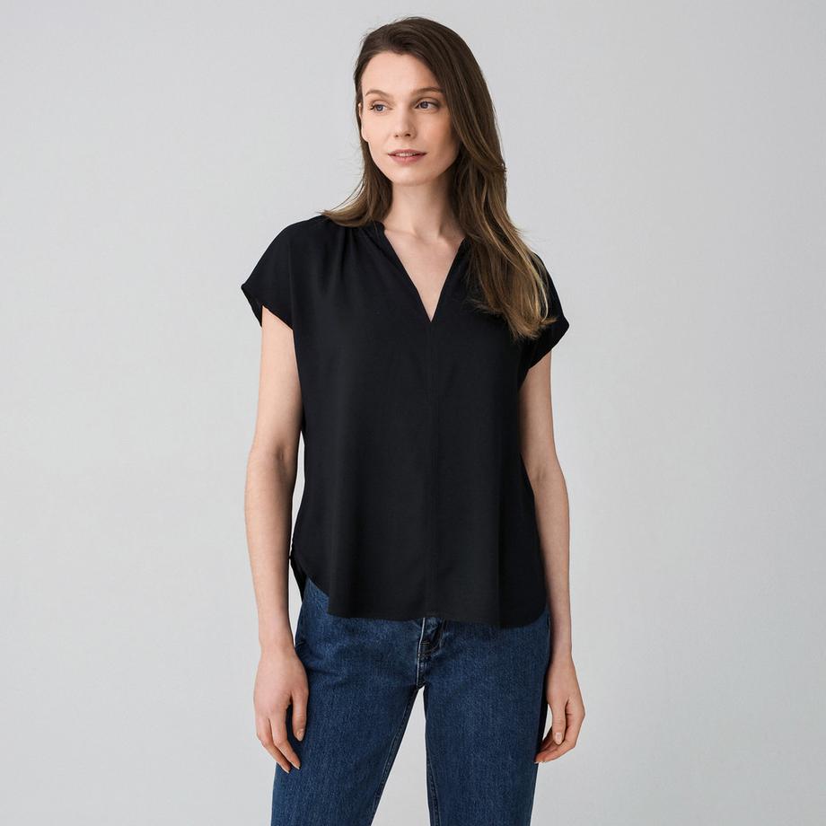 Manor Woman Camicetta Collo Coreana e Scollo a V  