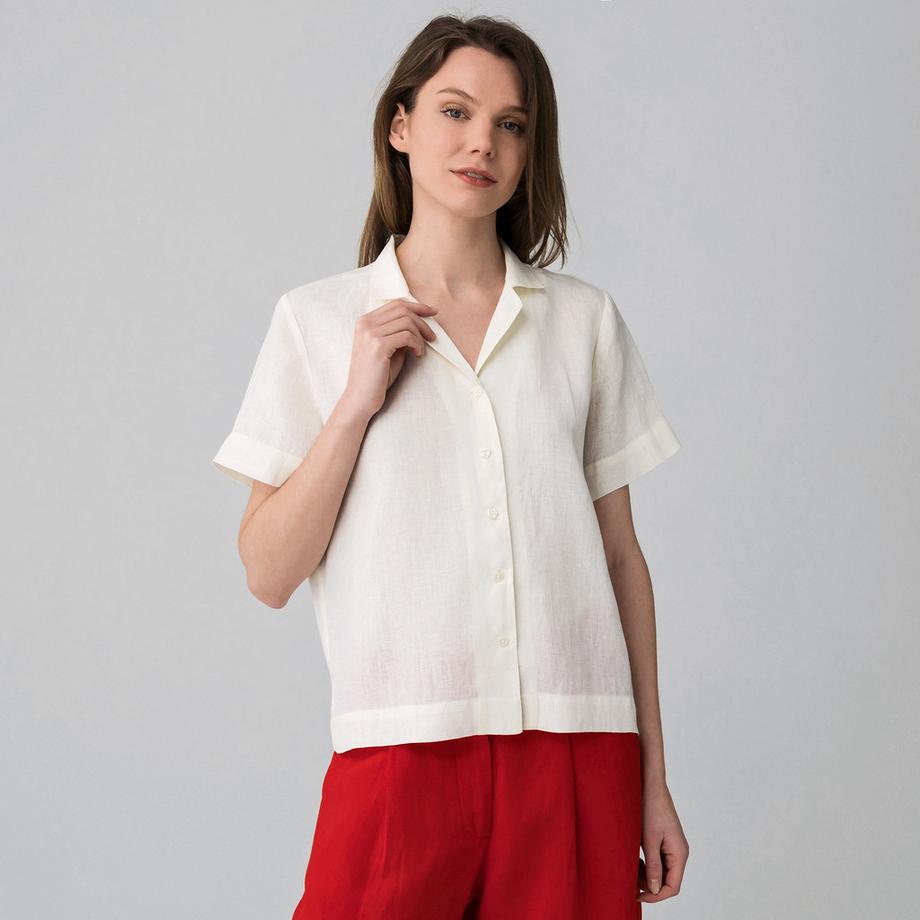Manor Woman Camicetta Lino Maniche Corte  