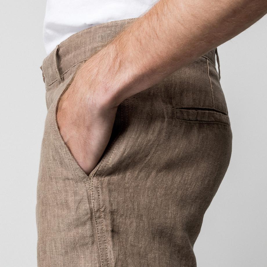 Manor Man Short en lin Regular Fit  