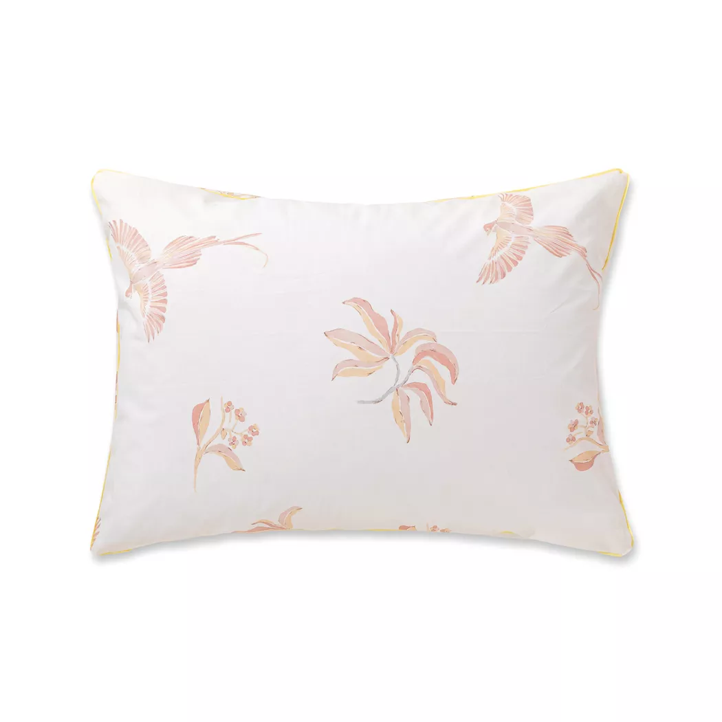 Manor - Kissenbezug, Uccio Perkal Kissenbezug mit Vogel- und Blumendruck, 65 x 100 cm, Multicolor