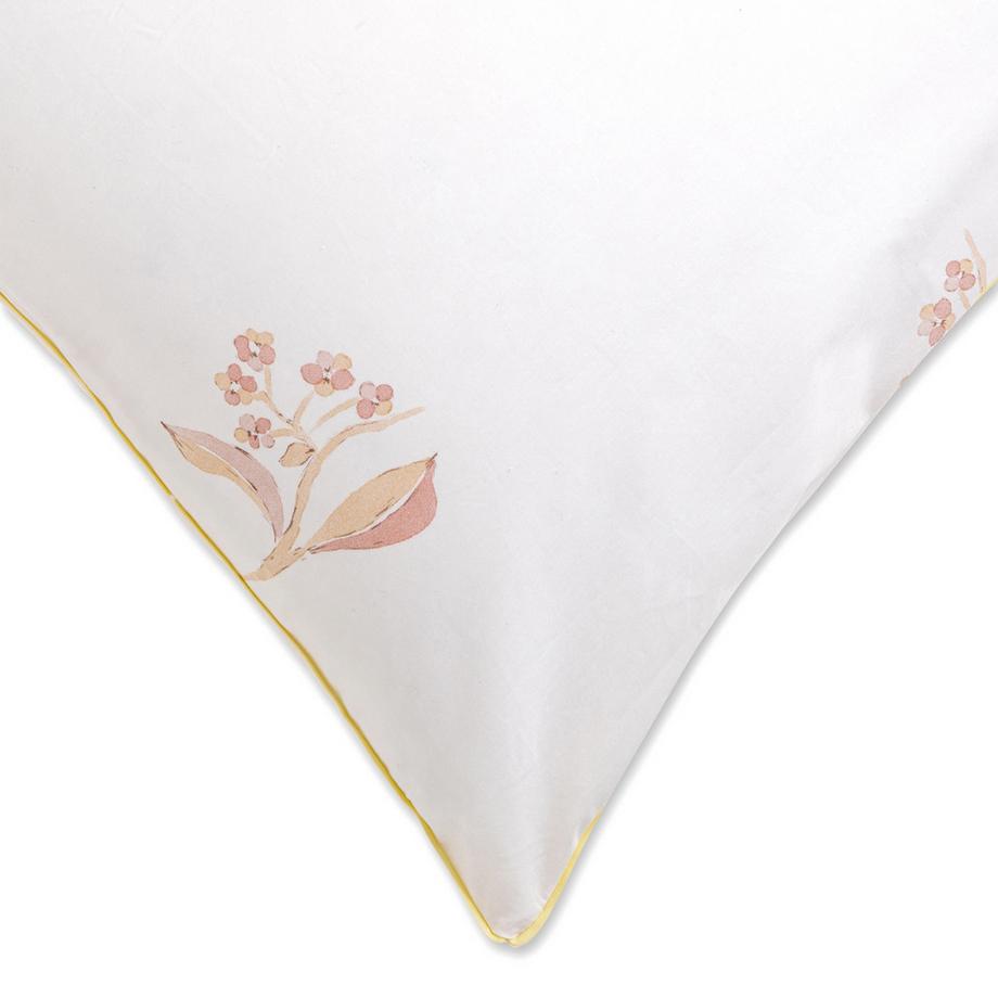 Manor Uccio Taie d'oreiller en percale imprimé oiseaux et fleurs  