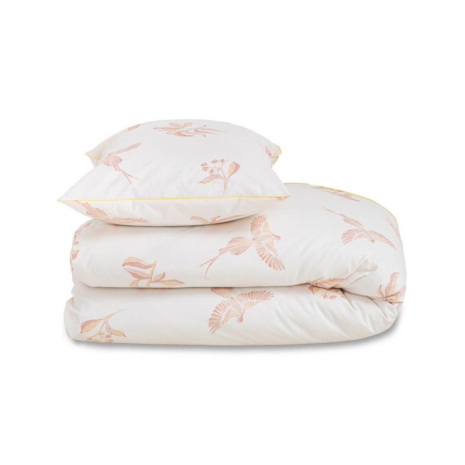 Manor Uccio Taie d'oreiller en percale imprimé oiseaux et fleurs  