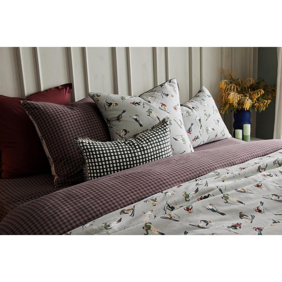 Olivier Desforges Hors Piste Kissenbezug mit Skifahrer-Muster  