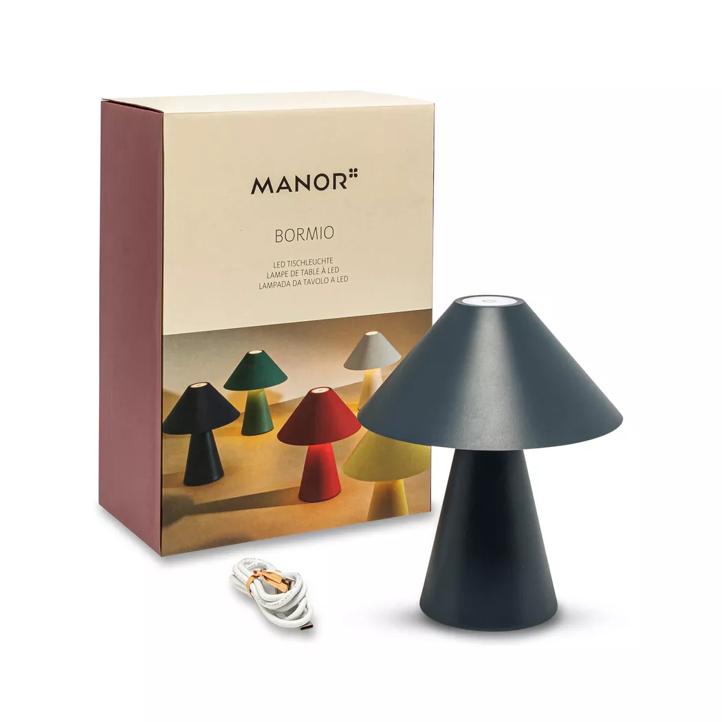 Manor – LED Tischleuchte, H17.5CM,Ø15CM, Blau