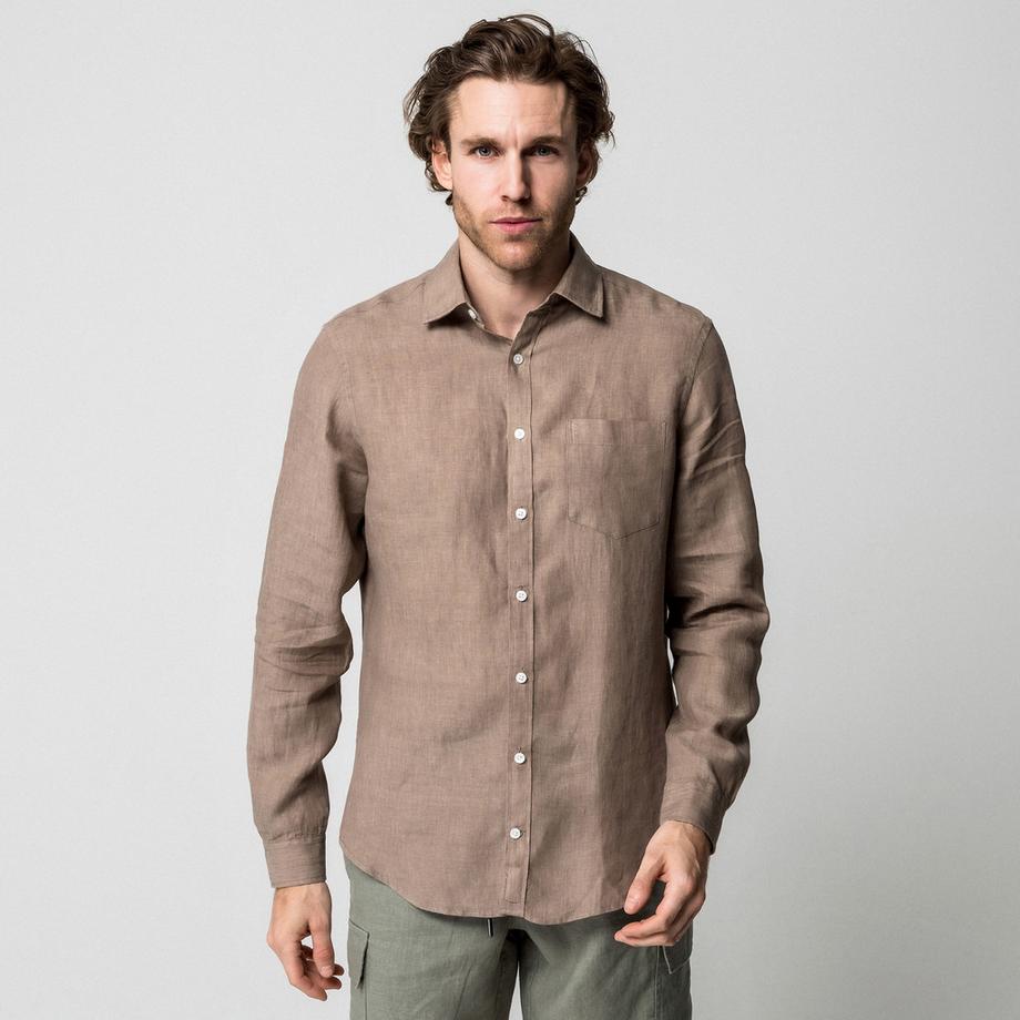 Manor Man Leinen Langarmhemd  