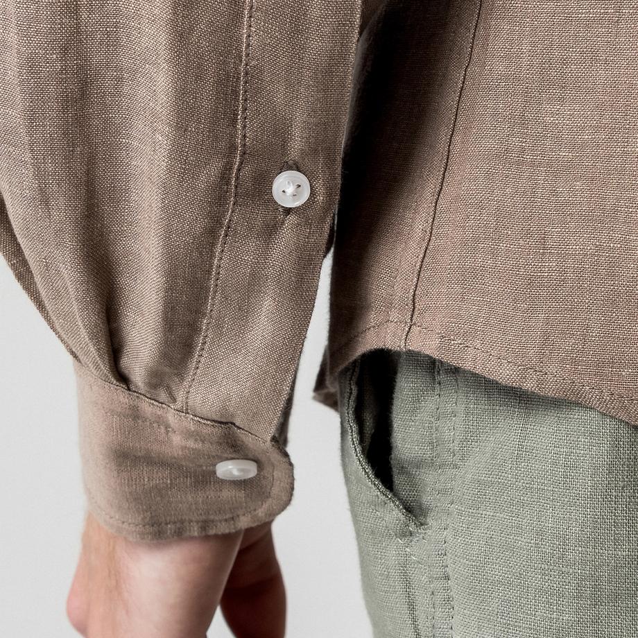 Manor Man Leinen Langarmhemd  