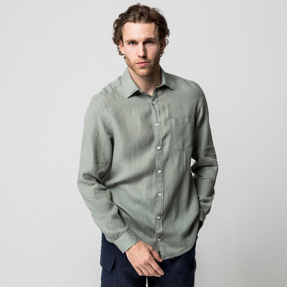 Manor Man Chemise Lin Manches Longues  