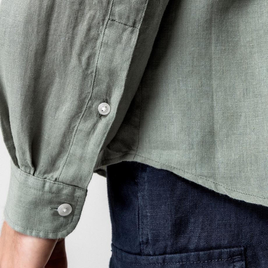 Manor Man Chemise Lin Manches Longues  