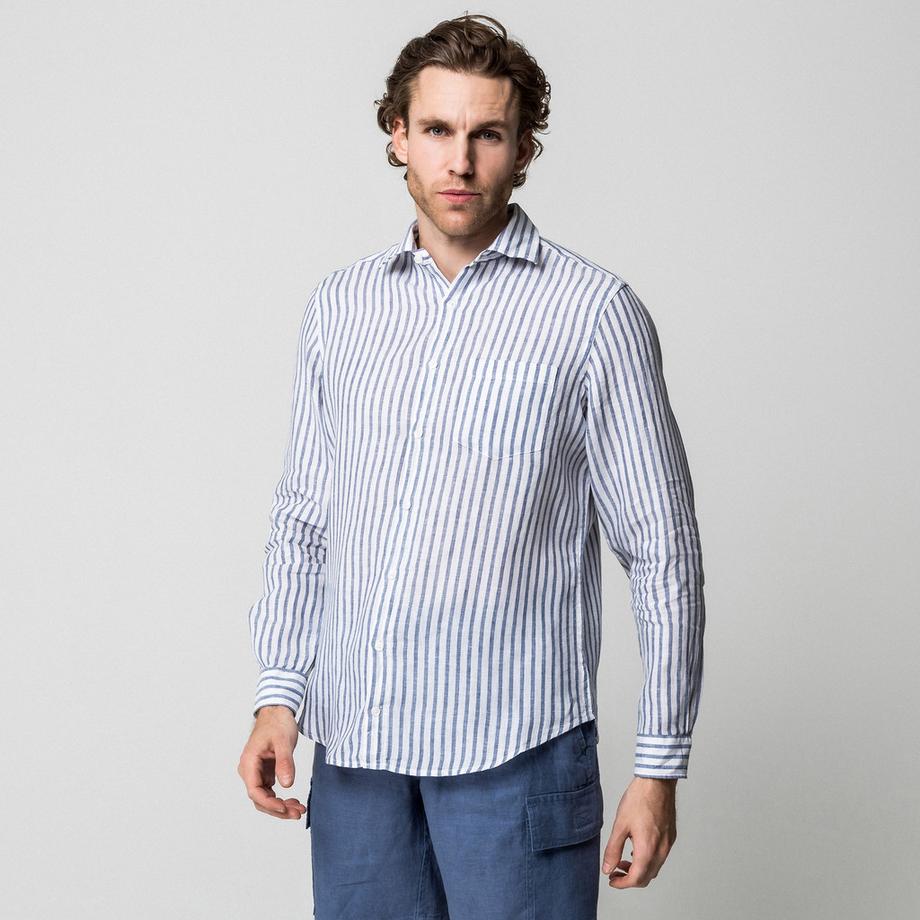 Manor Man Camicia a righe collo Kent maniche lunghe Slim Fit  