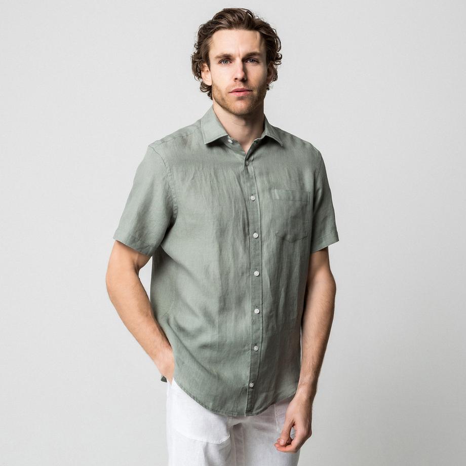 Manor Man Camicia Lino Maniche Corte  