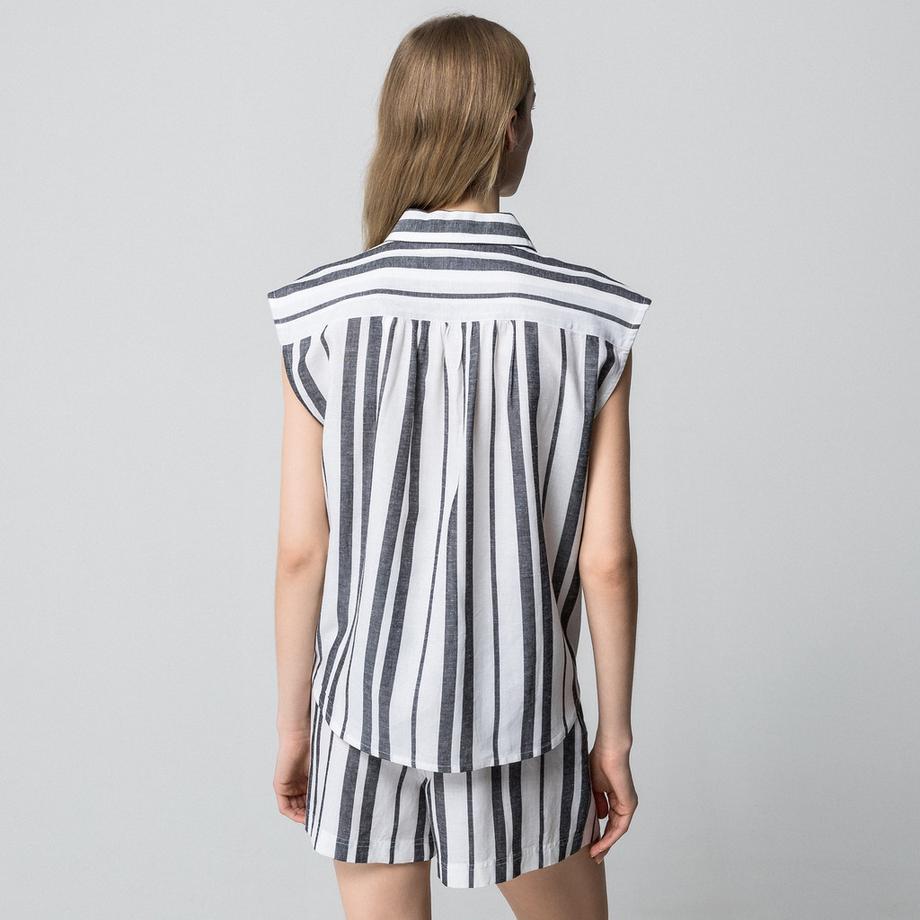 Manor Woman Gestreifte ärmellose Bluse  