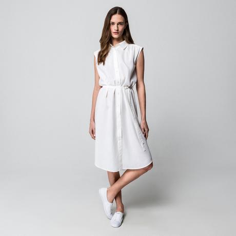 Manor Woman Abito camicia senza maniche con cintura  