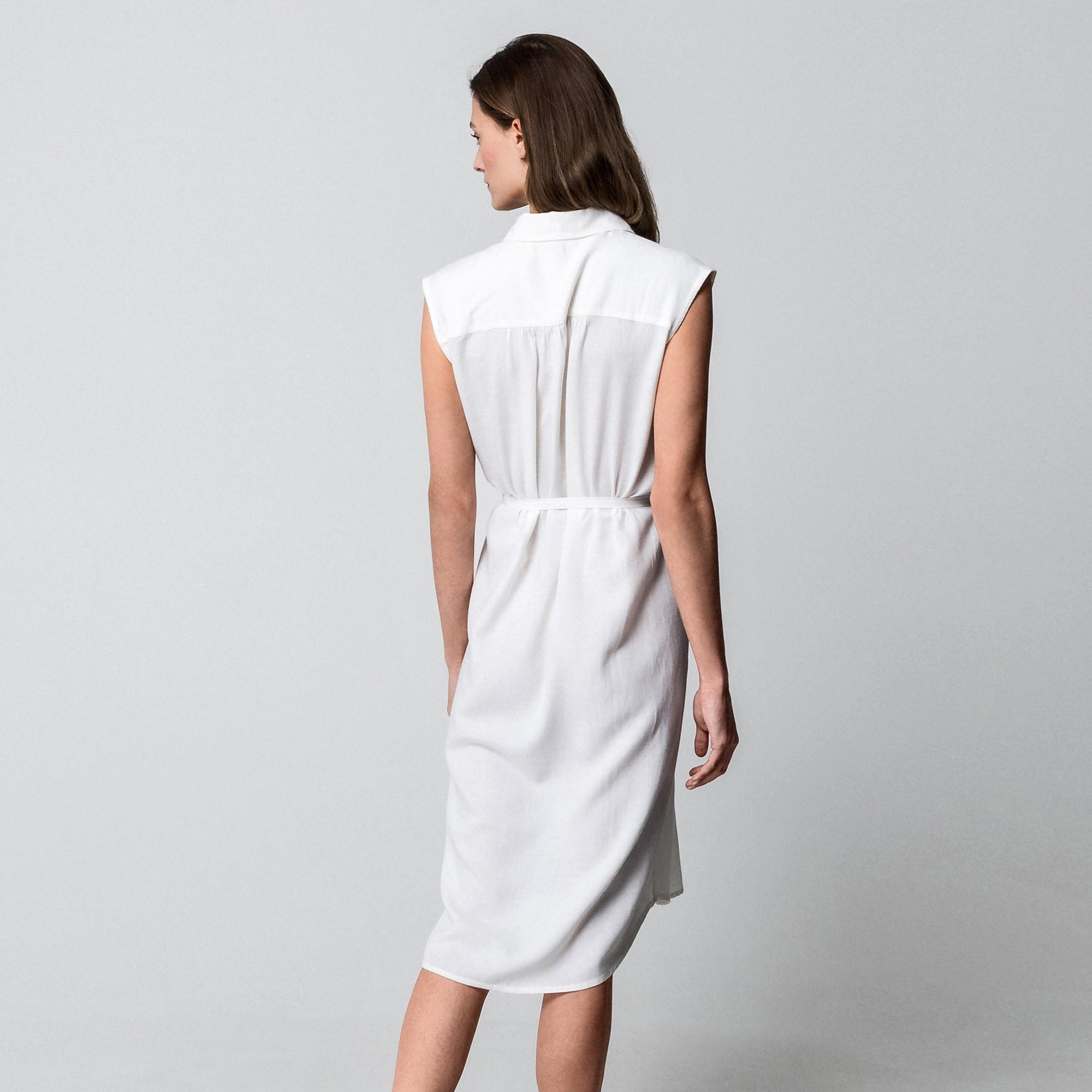 Manor Woman Abito camicia senza maniche con cintura  