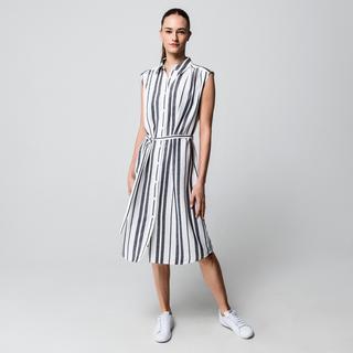 Manor Woman Abito Midi Svasato A Righe Senza Maniche  