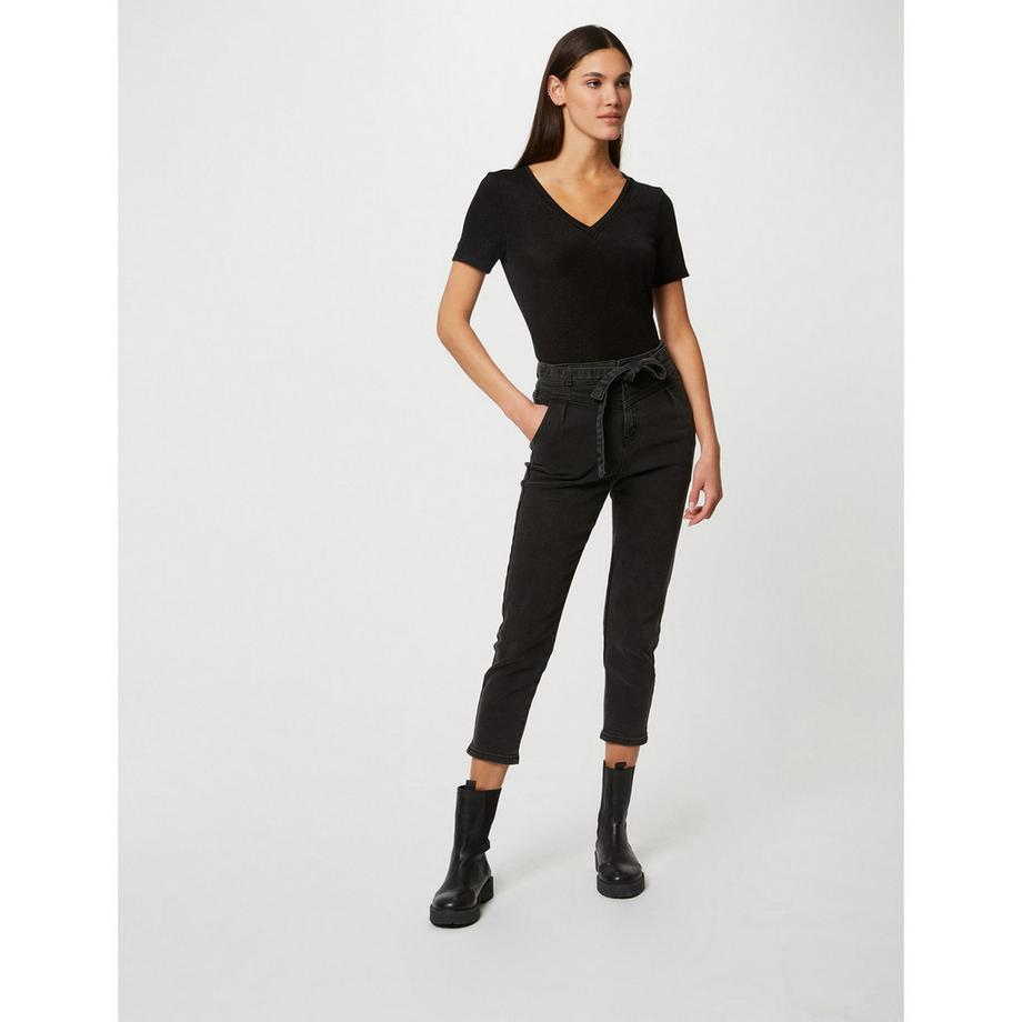 MORGAN V-Ausschnitt Kurzarm T-Shirt  